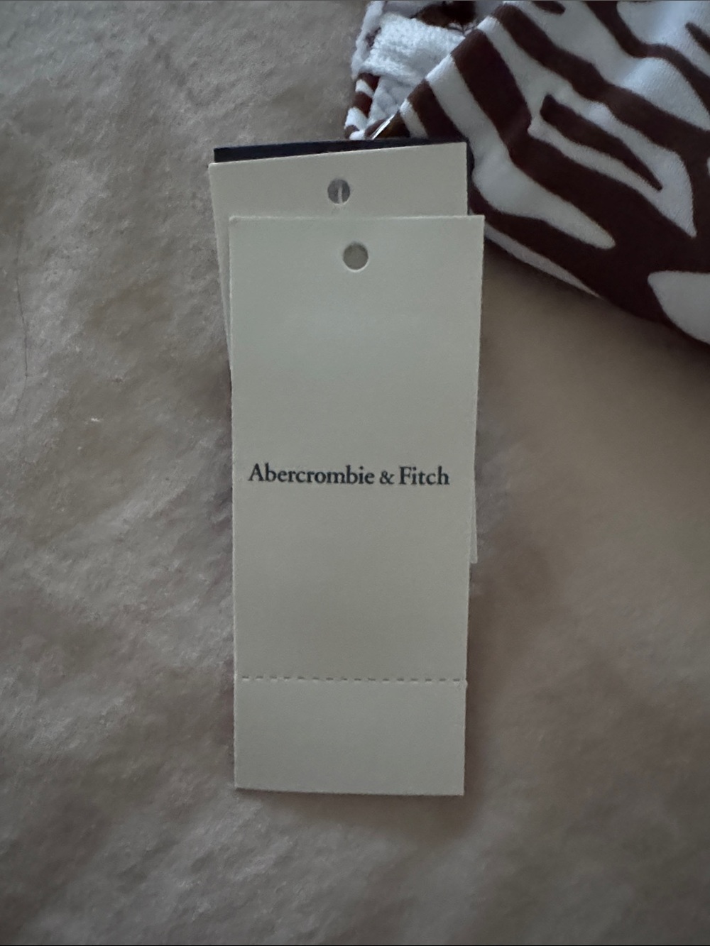 NWT Abercrombie & Fitch Brown and White Zebra Print Bikini Top Curve Love M - Picture 7 of 10